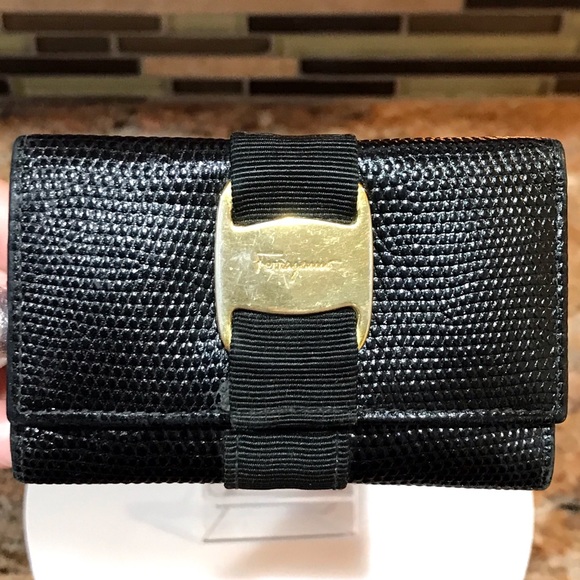 Salvatore Ferragamo 6-Key Holder Vara Ribbon Leather Case ππ₯π€ - Picture 13 of 17